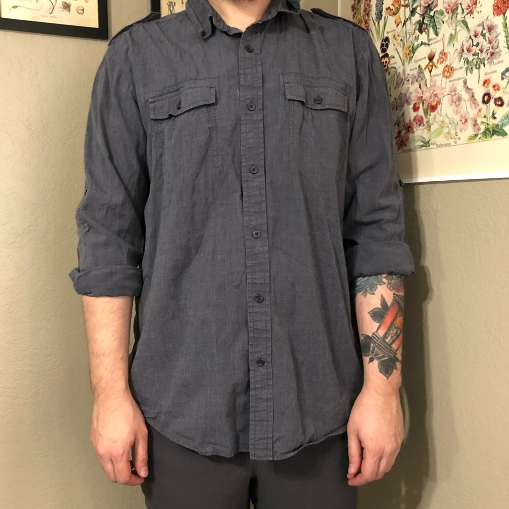 Grey button down!